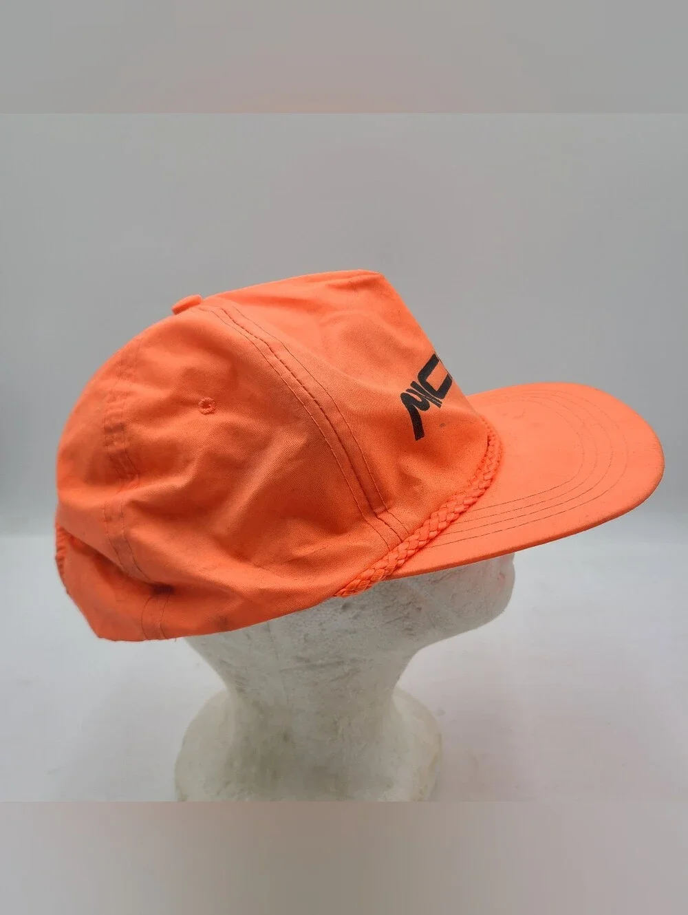 B55 Micron Technology, Inc. Slideback Trucker Cap Orange OS Rope Sportcap
